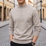 Suéter de punto clásico de cuello alto para hombre