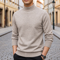 Suéter de punto clásico de cuello alto para hombre
