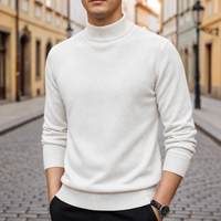 Suéter de punto clásico de cuello alto para hombre