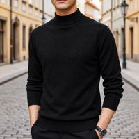 Suéter de punto clásico de cuello alto para hombre