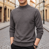 Suéter de punto clásico de cuello alto para hombre