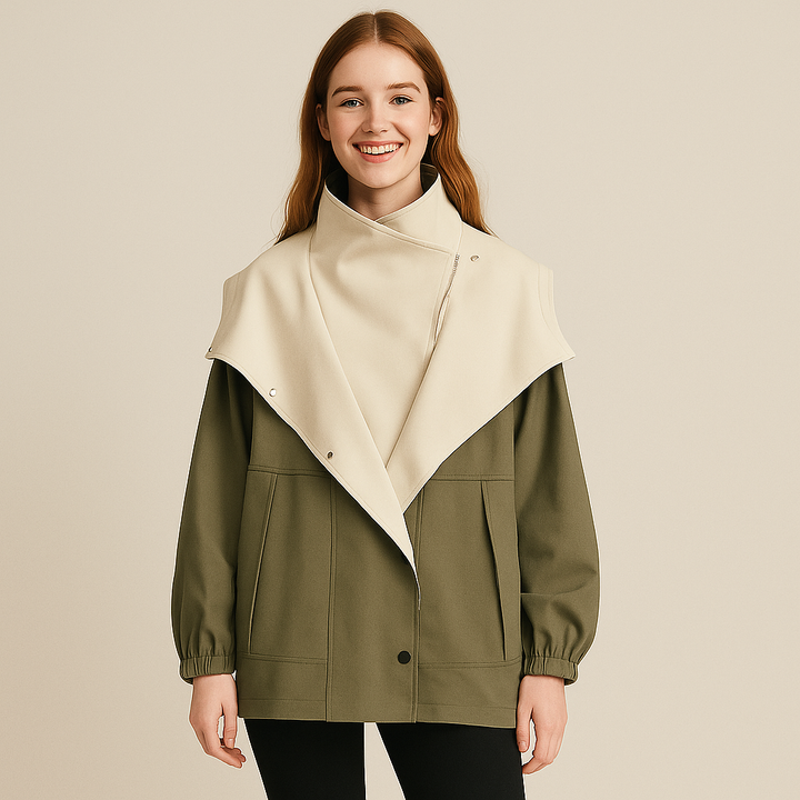 Colorblock Trench Coat für Damen | Vestea