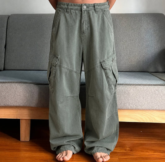 Men's Loose Fit Washed Cargo Pants