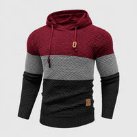Men's Triple Tone Knit Pullover | Stripe Knit Hoodie