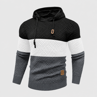 Men's Triple Tone Knit Pullover | Stripe Knit Hoodie
