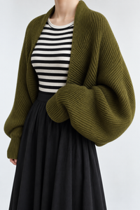 Women's Shrug Sweater Open-Front Long Sleeve Regular Fit