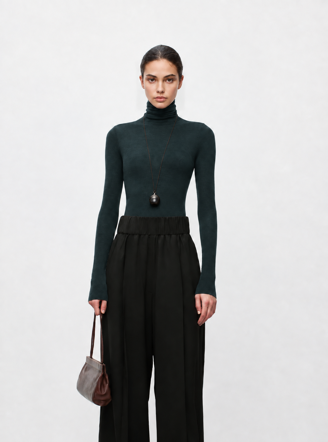 Pull en maille transparente à col roulé pour femme, mélangé à de la laine