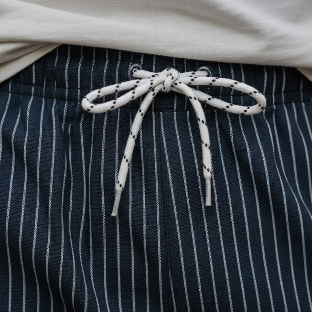 Shorts de bain rayés blancs pour homme en polyester à séchage rapide avec taille ajustable
