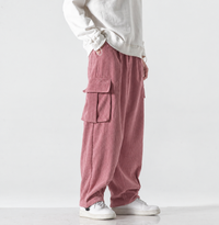 Men's Corduroy Cargo Pants | Relaxed Fit Drawstring