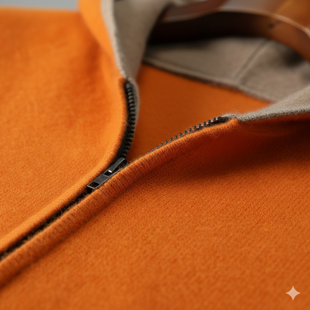 Men's knitted zip-up hoodie solid color | Vestea