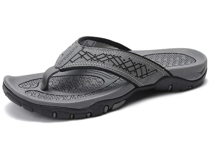 Chanclas para hombre de nobuk sintético, resistentes al agua, con soporte para el arco, plantilla acolchada y suela antideslizante – Casual para playa