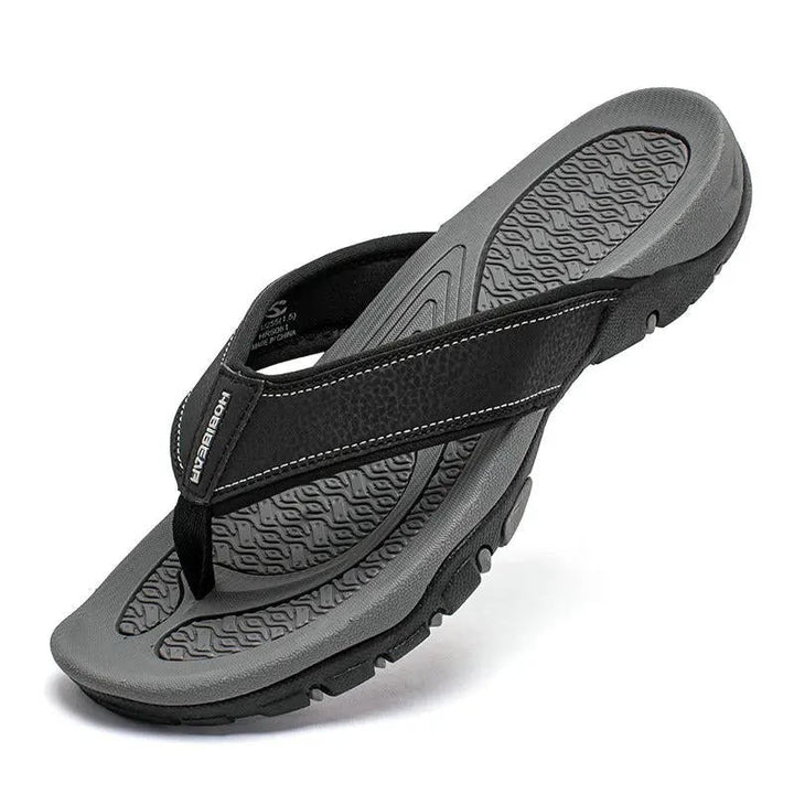 Chanclas para hombre de nobuk sintético, resistentes al agua, con soporte para el arco, plantilla acolchada y suela antideslizante – Casual para playa
