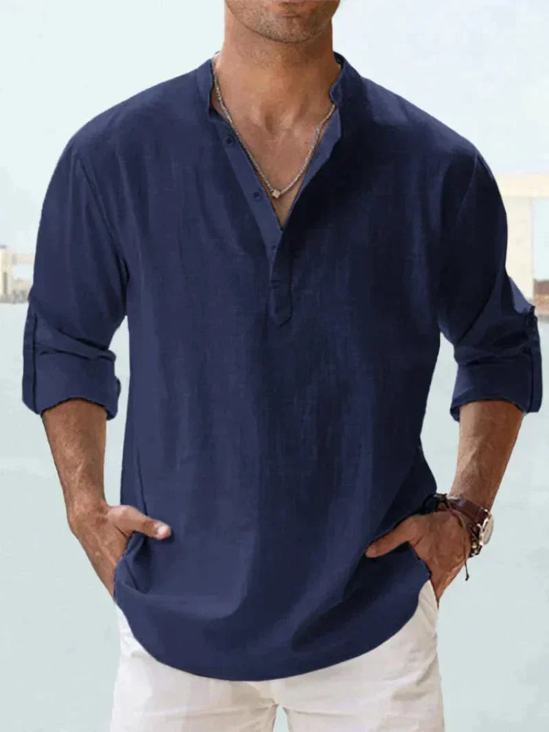 Men's Shirt Linen Sleeveless Button-Up Breathable Casual Beach Wear