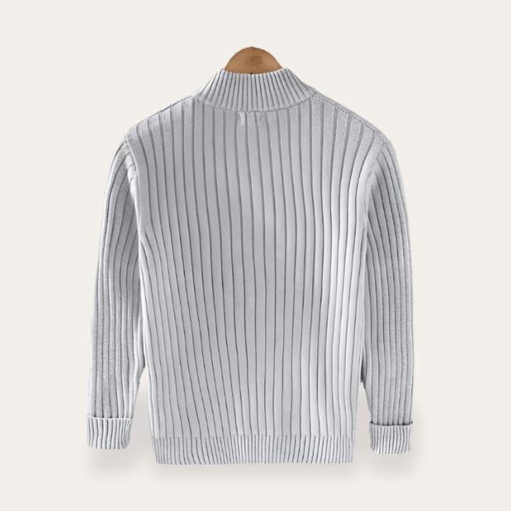 Herren Rippstrick Cardigan Baumwolle mit Reißverschluss | Vestea