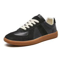Men's Sneakers Leather Lace Up Non Slip Low Top Casual