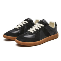 Men's Sneakers Leather Lace Up Non Slip Low Top Casual