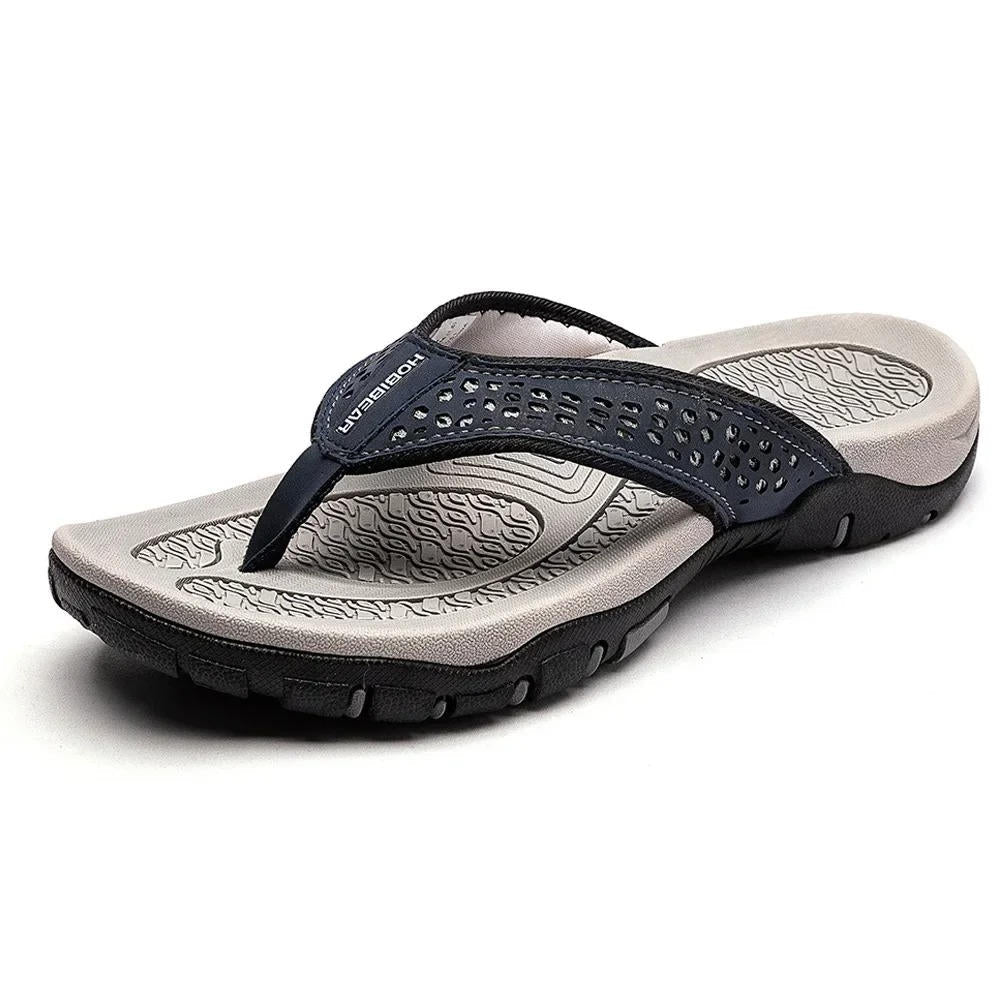 Chanclas para hombre de nobuk sintético, resistentes al agua, con soporte para el arco, plantilla acolchada y suela antideslizante – Casual para playa