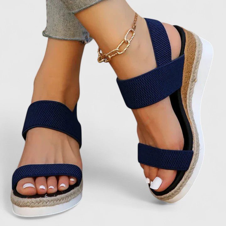 Sandales pour femmes à bride élastique orthopédique et bout ouvert