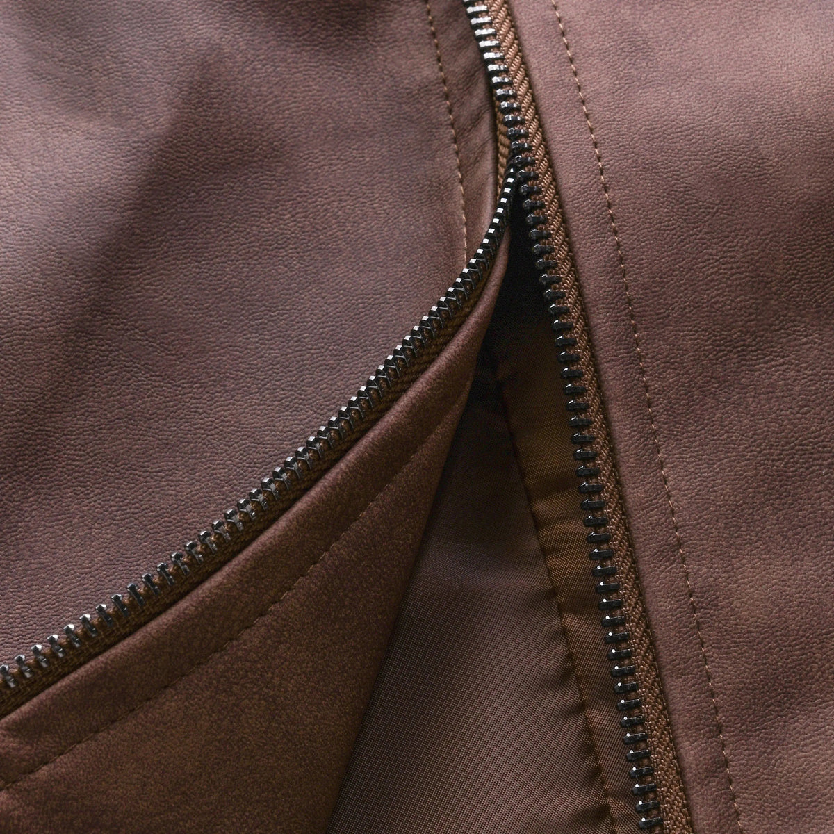 Veste en cuir homme style motard à manches longues zippée