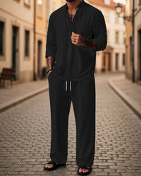 Men's Cotton-Linen 2-Piece Shirt Set | Relaxed Fit