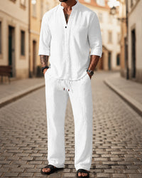 Men's Cotton-Linen 2-Piece Shirt Set | Relaxed Fit