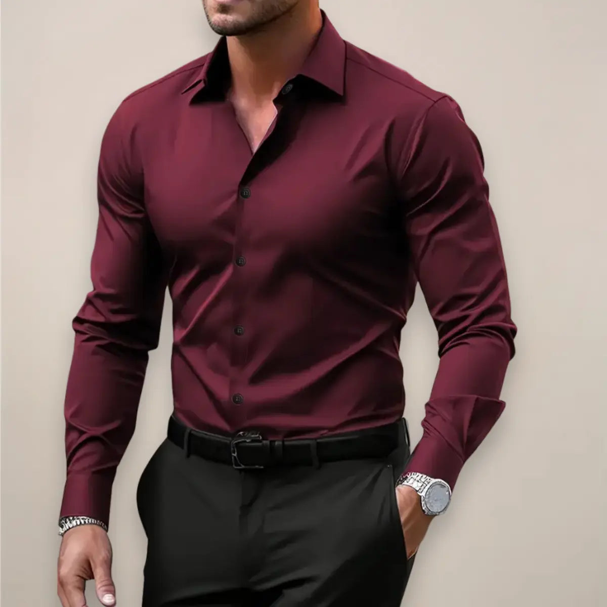 Men's Oxford Shirt Cotton Long Sleeve Button-Up Classic Collar Regular Fit