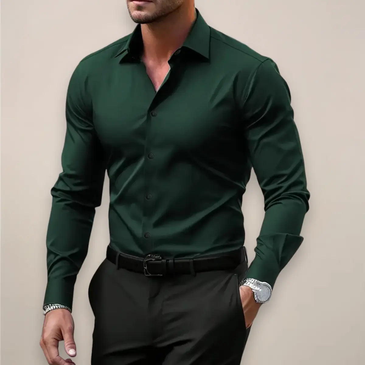 Men's Oxford Shirt Cotton Long Sleeve Button-Up Classic Collar Regular Fit