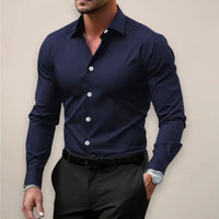 Men's Oxford Shirt Cotton Long Sleeve Button-Up Classic Collar Regular Fit
