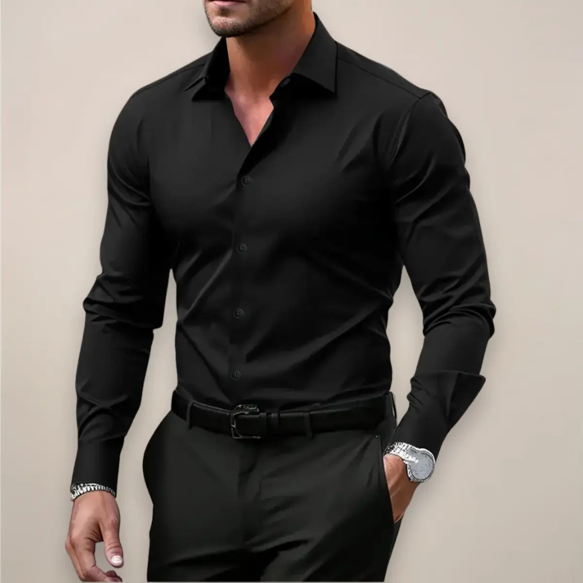Men's Oxford Shirt Cotton Long Sleeve Button-Up Classic Collar Regular Fit