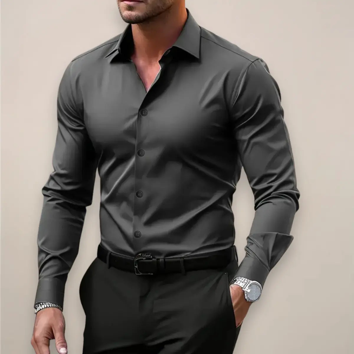Men's Oxford Shirt Cotton Long Sleeve Button-Up Classic Collar Regular Fit