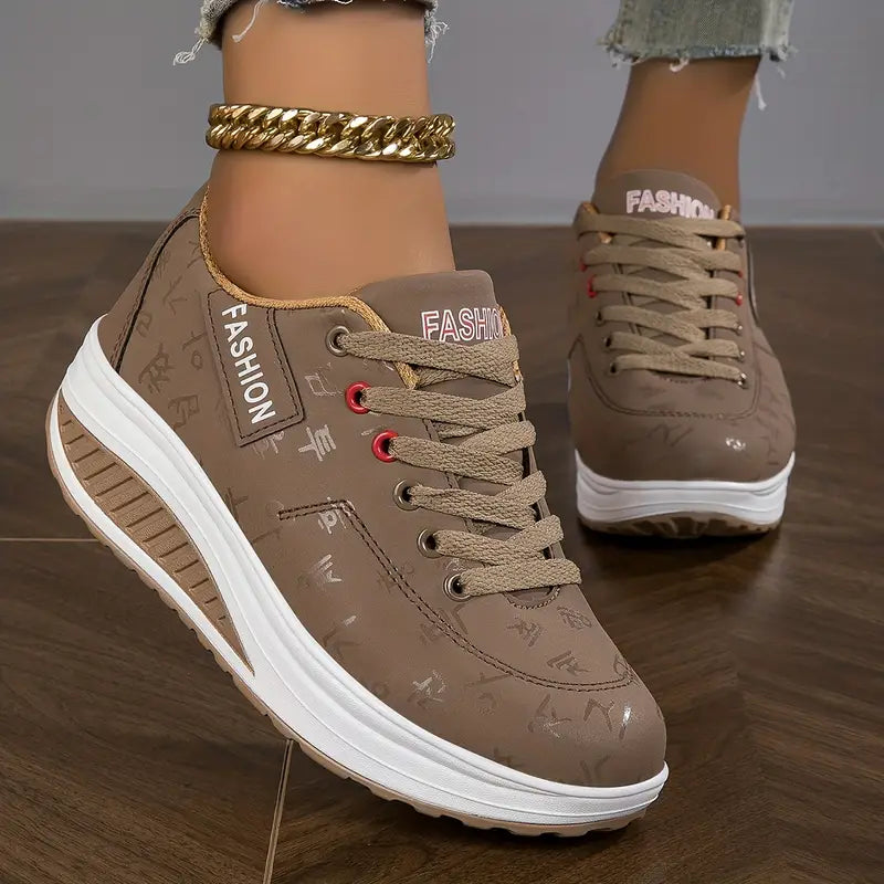 Chaussures pour femmes Semelle orthopédique amortissante Soutien stable Lacets Décontractées