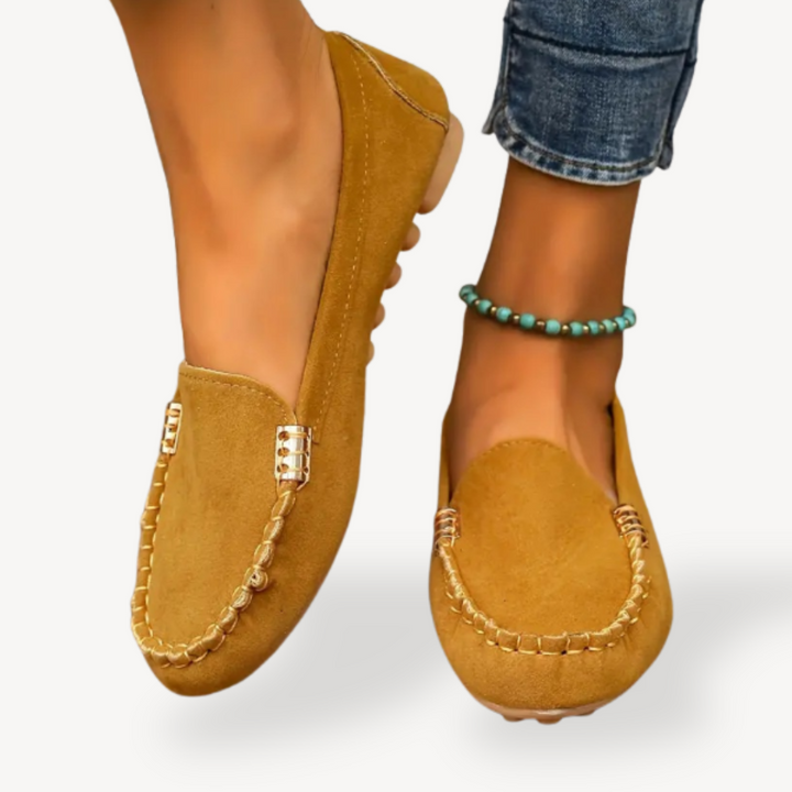 Orthopädische Wildleder-Mokassins für Damen | Vestea