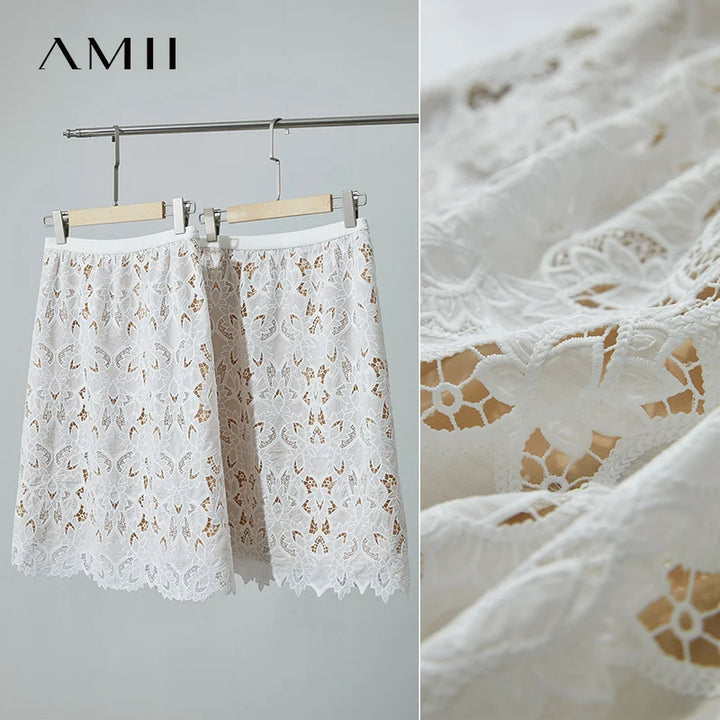 Vestido midi para mujer con encaje bordado floral, manga corta, para oficina y verano