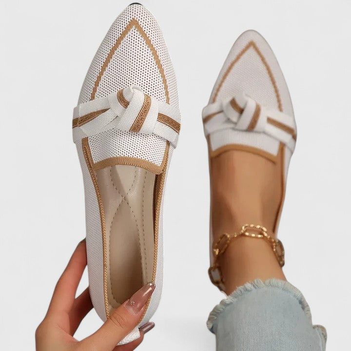 Mocassins pour femmes en maille tricotée, bout pointu, sans lacets, semelle intérieure confortable – Décontracté