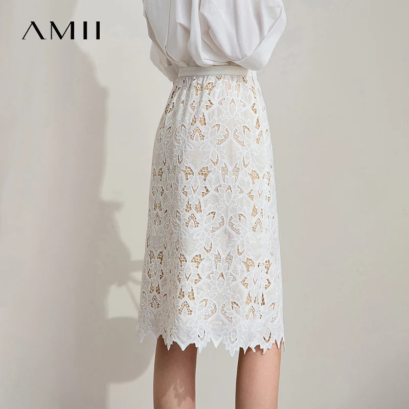 Vestido midi para mujer con encaje bordado floral, manga corta, para oficina y verano