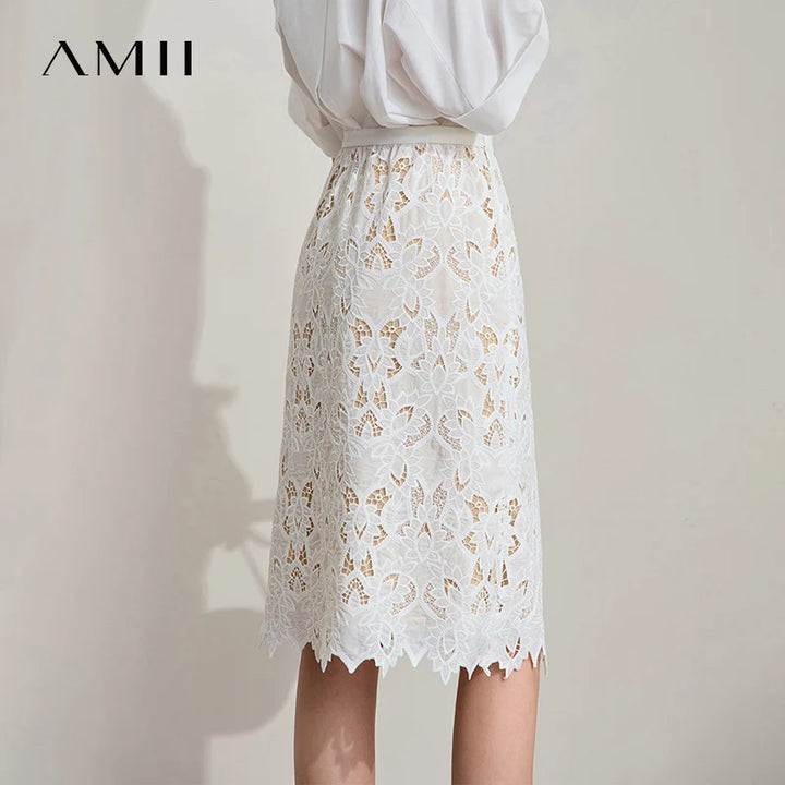 Vestido midi para mujer con encaje bordado floral, manga corta, para oficina y verano