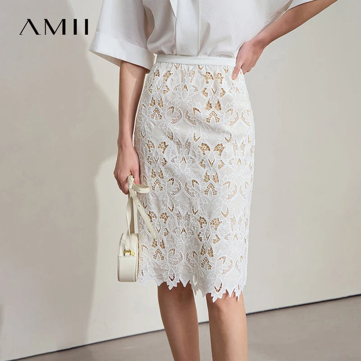 Vestido midi para mujer con encaje bordado floral, manga corta, para oficina y verano
