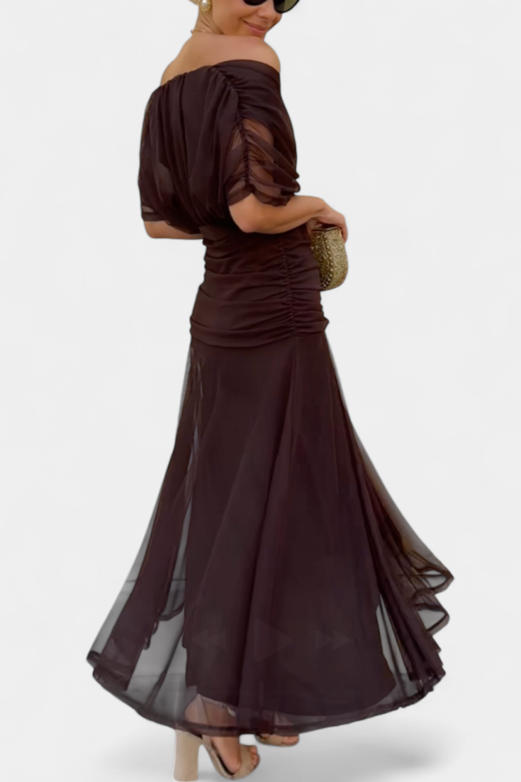 Robe femme à manches longues florale pour cérémonie