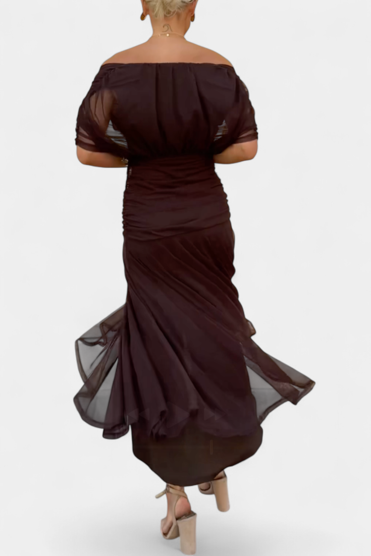 Robe femme à manches longues florale pour cérémonie