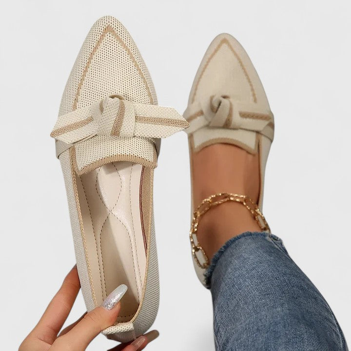 Mocassins pour femmes en maille tricotée, bout pointu, sans lacets, semelle intérieure confortable – Décontracté