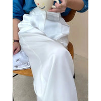 Women's Pants Satin Wide Leg High Waist Loose Fit Full Length Casual
