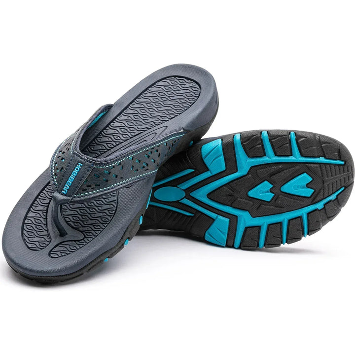 Chanclas para hombre de nobuk sintético, resistentes al agua, con soporte para el arco, plantilla acolchada y suela antideslizante – Casual para playa