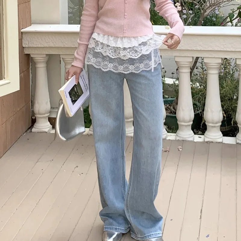 Jupe en dentelle pour femme, maille florale, ourlet irrégulier, superposition transparente à couches, décontractée