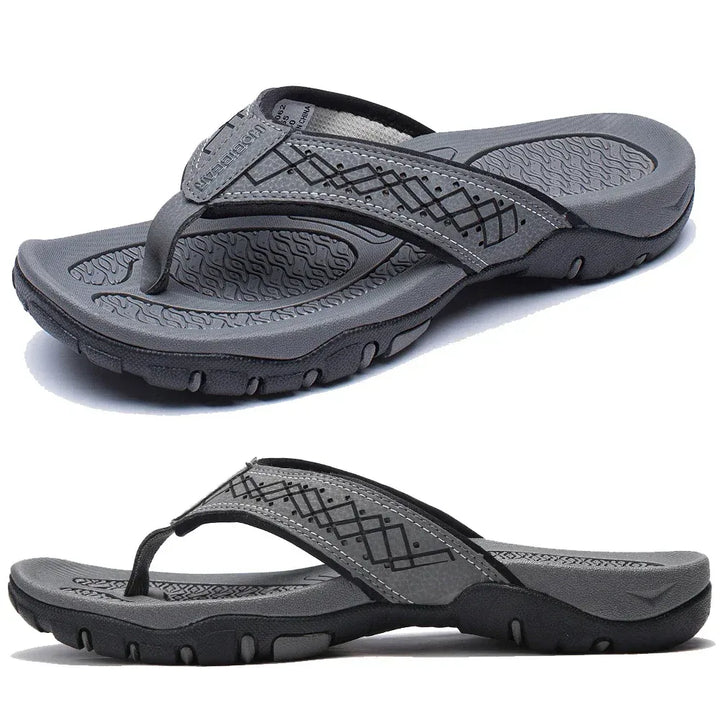Chanclas para hombre de nobuk sintético, resistentes al agua, con soporte para el arco, plantilla acolchada y suela antideslizante – Casual para playa