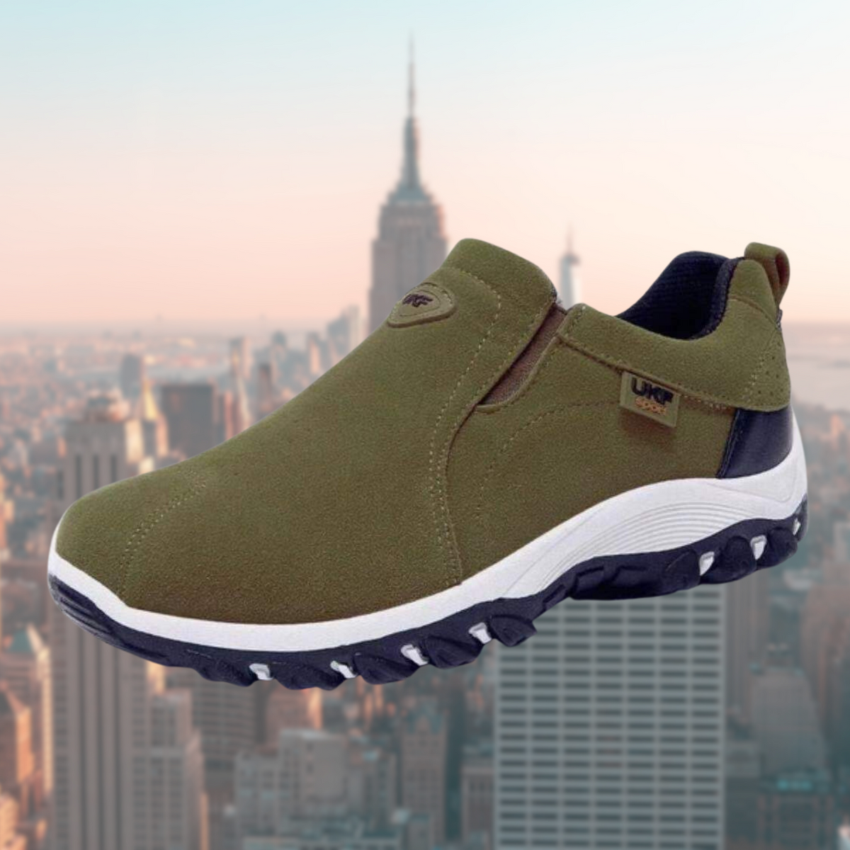 Chaussures homme à enfiler semelle coussinée entrée élastique antidérapantes décontractées