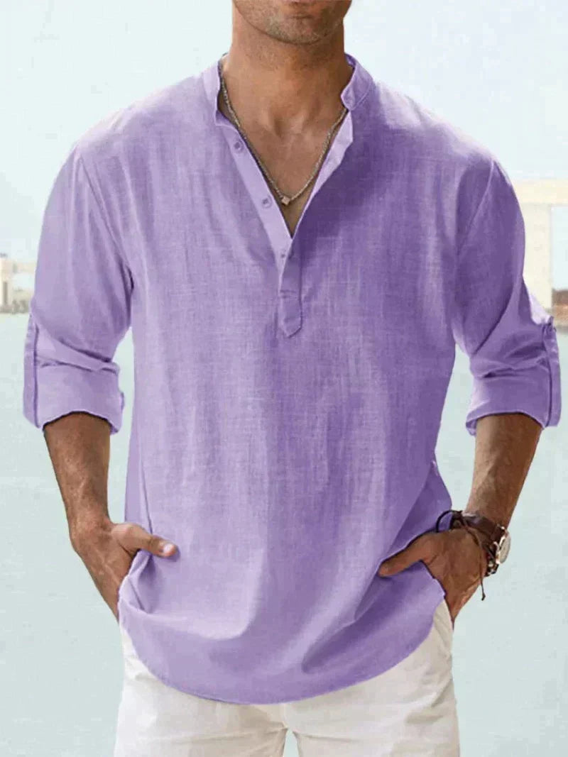 Chemise homme en lin sans manches à boutons, respirante, décontractée, pour la plage