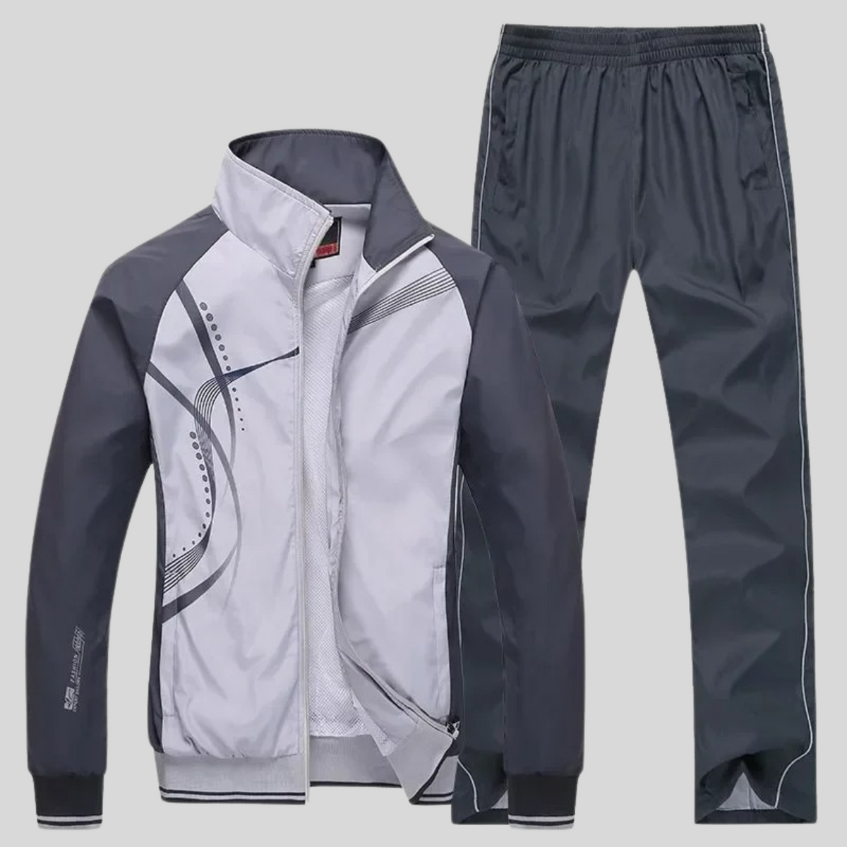 Men's Tracksuit Lightweight Zip Up Jacket Elastic Waist Pants Athletic Set