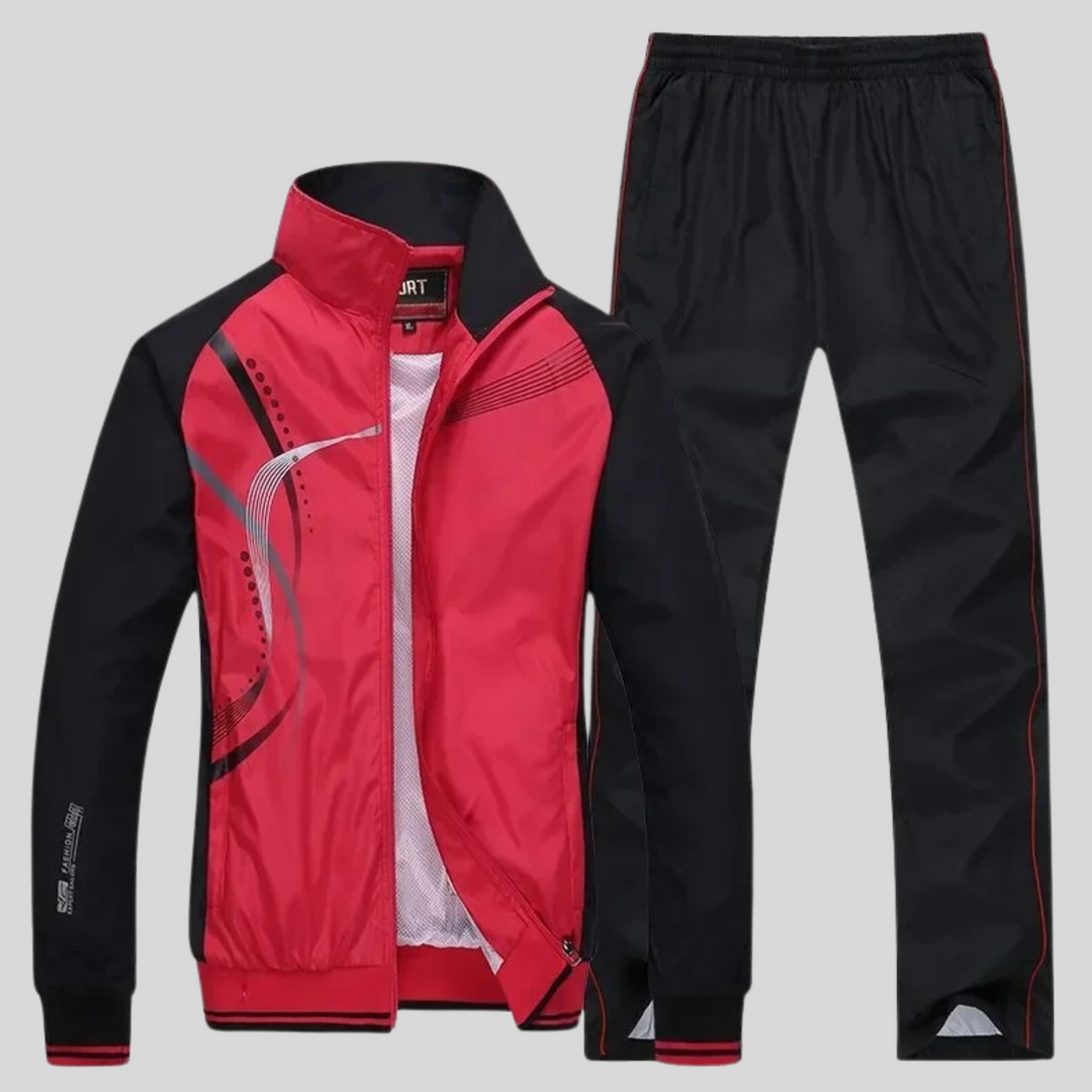 Conjunto deportivo para hombre con chaqueta ligera con cremallera y pantalones con cintura elástica