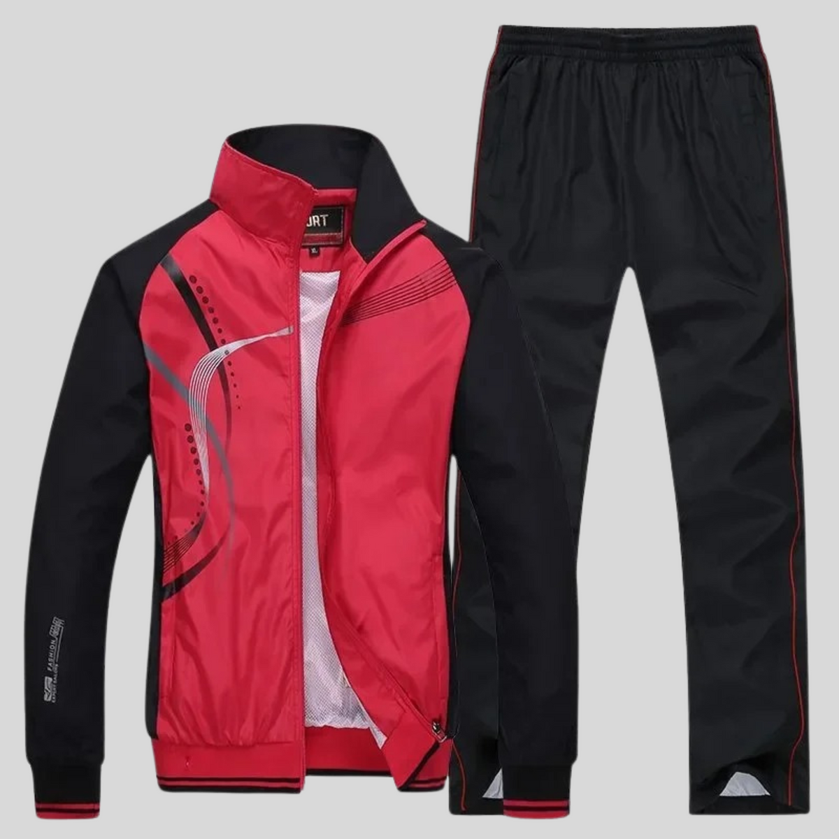 Men's Tracksuit Lightweight Zip Up Jacket Elastic Waist Pants Athletic Set