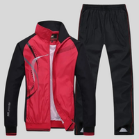Men's Tracksuit Lightweight Zip Up Jacket Elastic Waist Pants Athletic Set